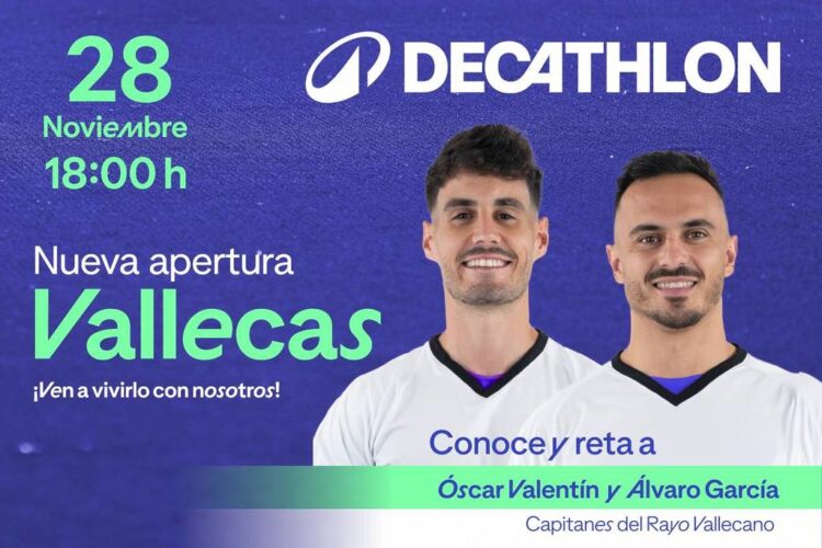 Decathlon inaugura una nueva tienda en el Albufera Plaza con Óscar Valentín y Álvaro García 1 Decathlon Vallecas JugadoresRayo 1024x683 1