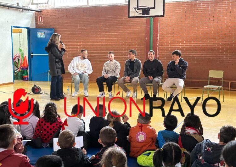 Trejo, Balliu, Pacha y Pedro Díaz en el colegio Madrid Sur