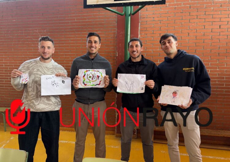 Trejo, Balliu, Pacha y Pedro Díaz en el colegio Madrid Sur