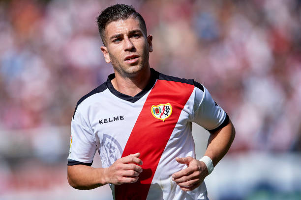 MADRID, SPAIN - OCTOBER 21: Adrian Embarba of Rayo Vallecano looks on during the La Liga match between Rayo Vallecano de Madrid and Getafe CF at Campo de Futbol de Vallecas on October 21, 2018 in Madrid, Spain. (Photo by Quality Sport Images/Getty Images)