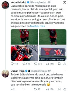 Trejo se rinde ante Muriqi 2 Tweet Trejo