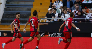 Lejeune adelanta al Rayo en Mestalla 2 Lejeune celebrando el gol. Vía: LaLiga