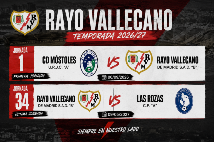 El Rayo Vallecano B ya conoce su calendario en Tercera Federación para la temporada 2026/27 1 5e2b4c47 966c 499a b186 327cd3f97d51