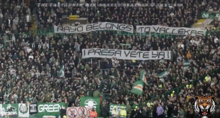 La Green Brigade vuelve a acordarse del Rayo: “Presa vete ya” 1 Screenshot