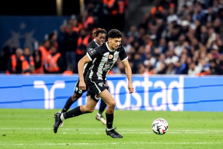 Yassin Belkhdim of Angers during the Ligue 1 McDonald's match between Marseille and Angers at Orange Velodrome on October 4, 2024 in Marseille, France. (Photo by Johnny Fidelin/Icon Sport)   - Photo by Icon Sport