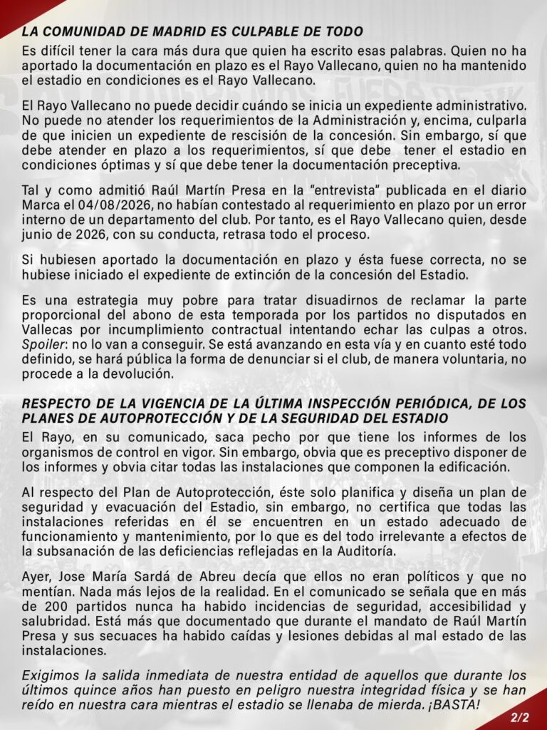 Peñas del Rayo: “Exigimos la salida inmediata de nuestra entidad de aquellos que durante los últimos quince años han puesto en peligro nuestra integridad física” 3 4071c2c6 e828 4119 a395 1e82962ab4c0