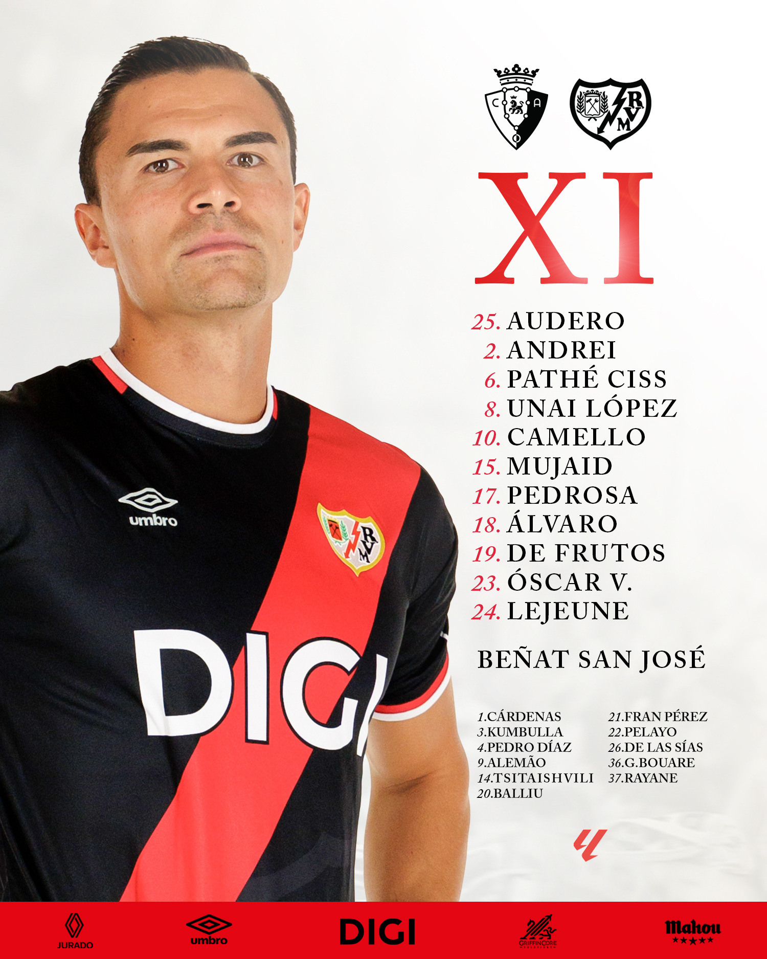 Alineación del Rayo Vallecano contra Osasuna 2 HSkvm61XEAEJuSS