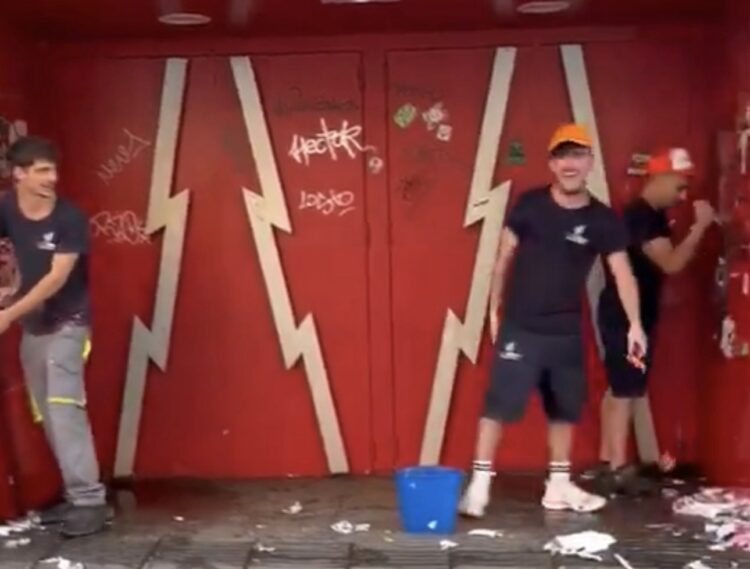 El Rayo responde a Mariano De Paco con imágenes de empleados limpiando la fachada de Vallecas 1 Screenshot